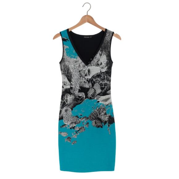 Marc Cain Silk Blend Sweater Dress in Aqua Marine – RARE Size 8 - Picture 3 of 3